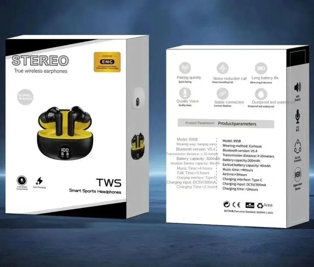 Stereo TWS Earbuds with ANC & Super Bass Black - Image 4