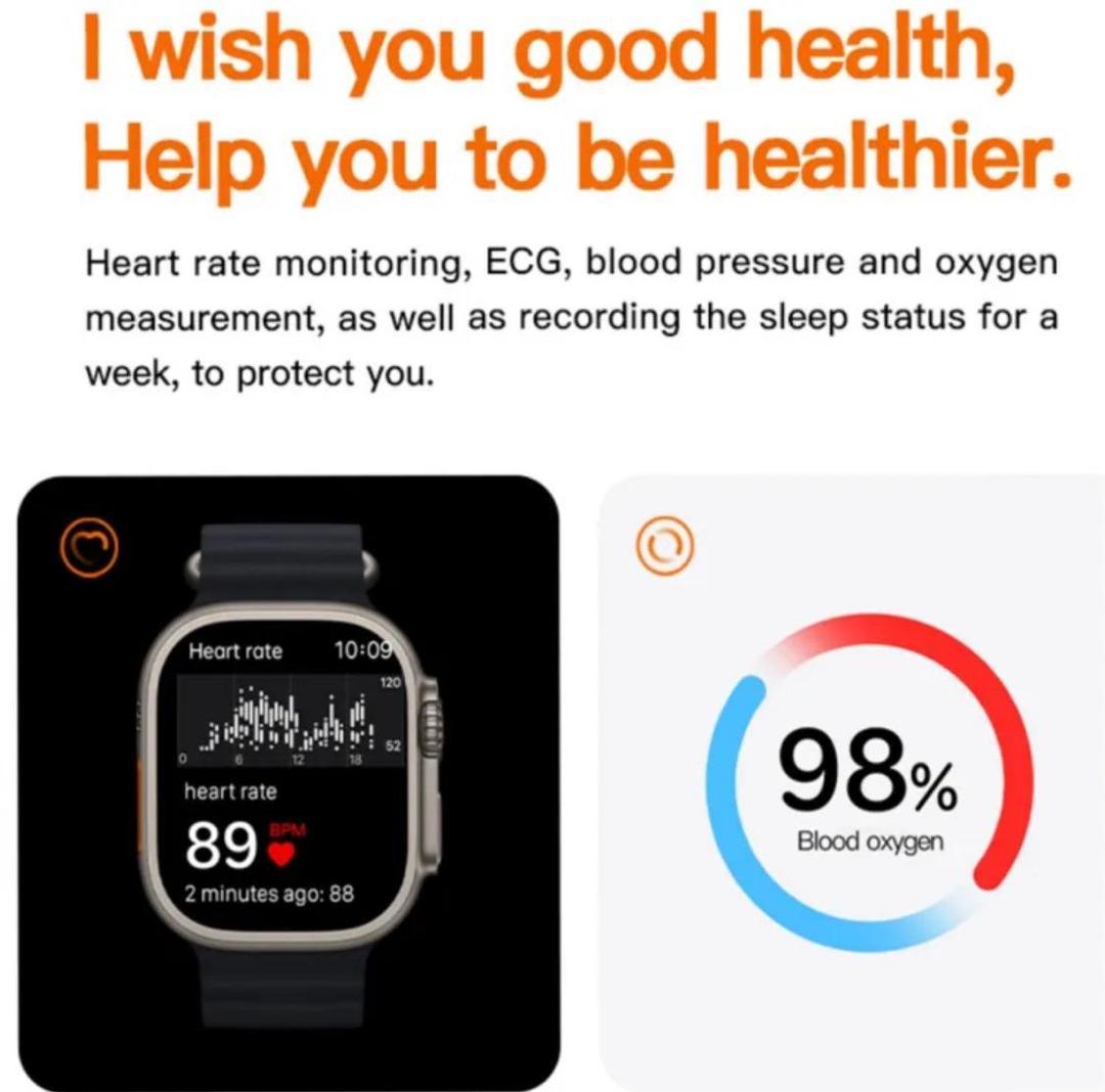 T10 Ultra 2 Smart Watch Bluetooth 5 Heart Rate Fitness Tracker - Image 3