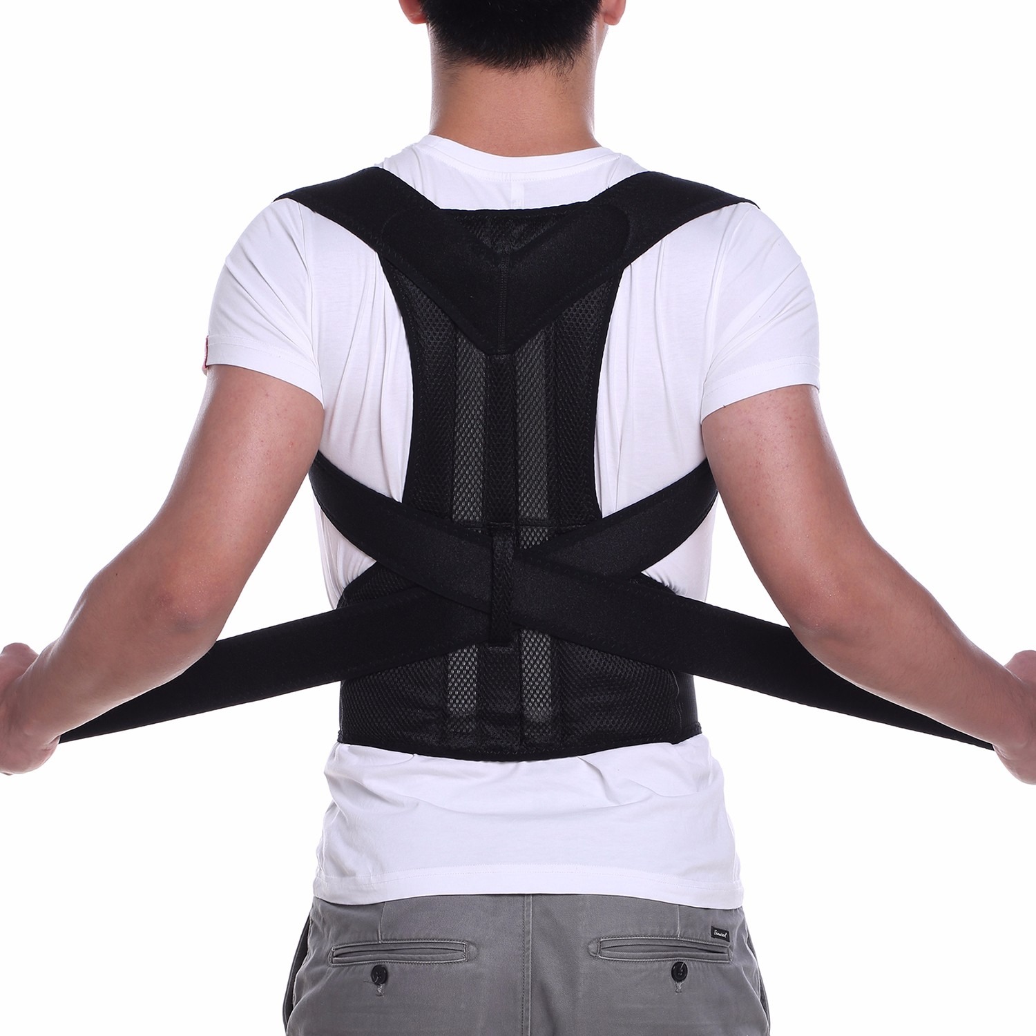 Adjustable Magnetic Posture Corrector Back Brace Support Belt for Upper Back Pain Relief – Standard Size - Image 4